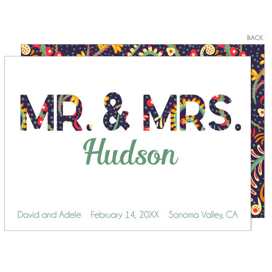 Paisley Mr and Mrs Wedding Announcements